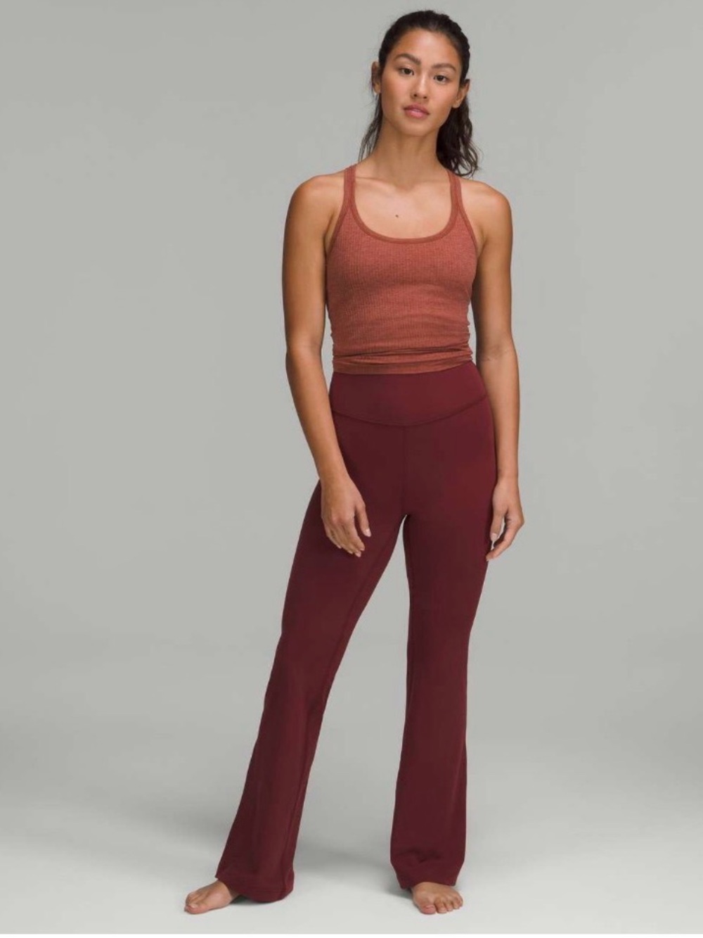Lululemon Groove Super-High-Rise Flared Pant Red Merlot 8